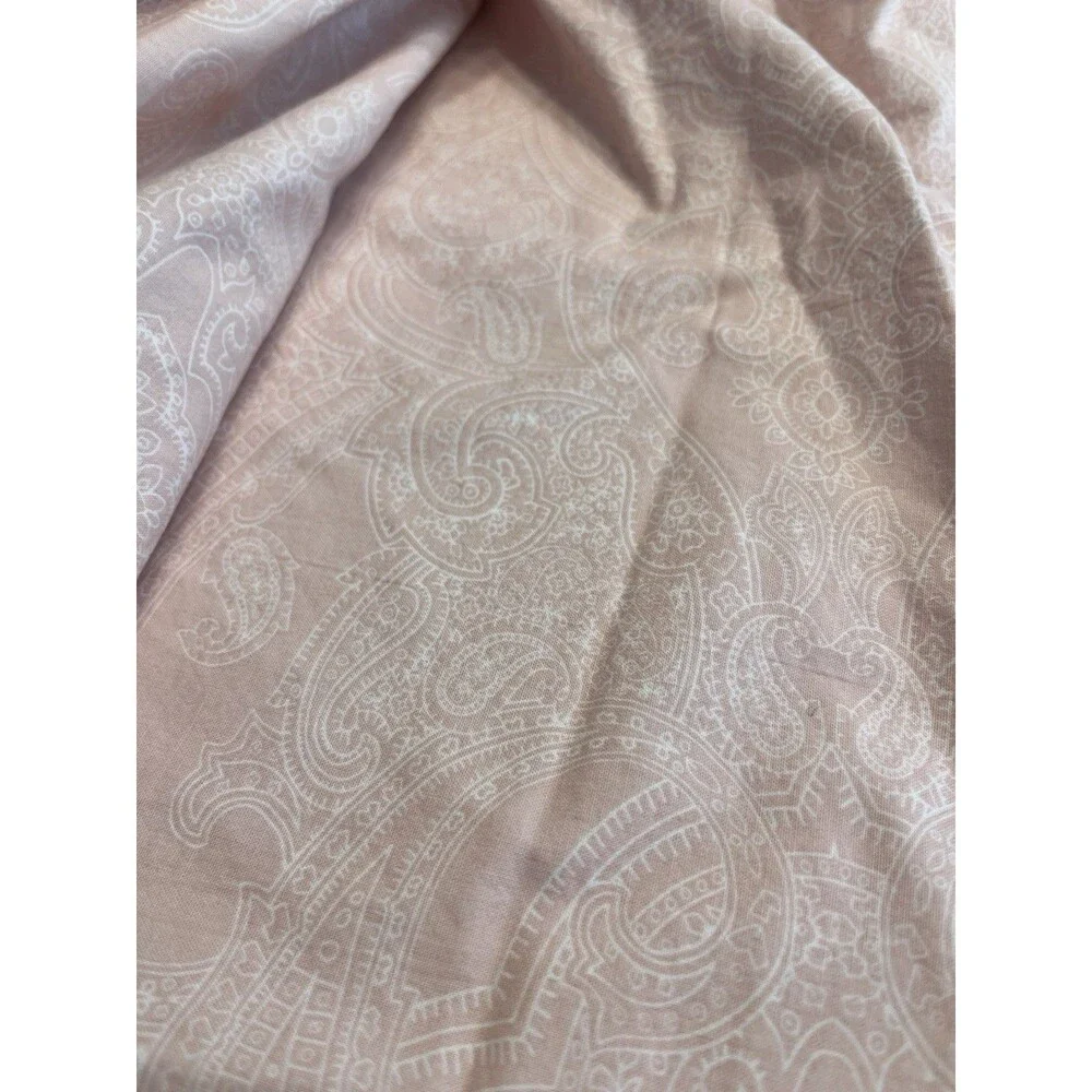 IKEA Pale Pink Paisley King Size Fitted & Flat Sheet Set 2pc